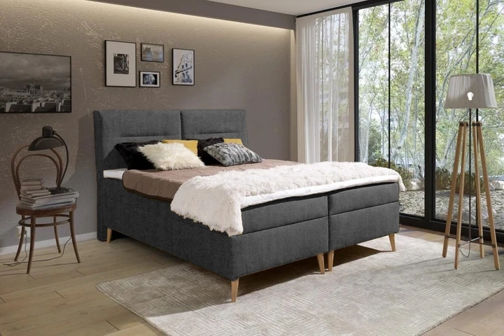 LUIS kontinentální postel boxspring 160x200 s úložným prostorem