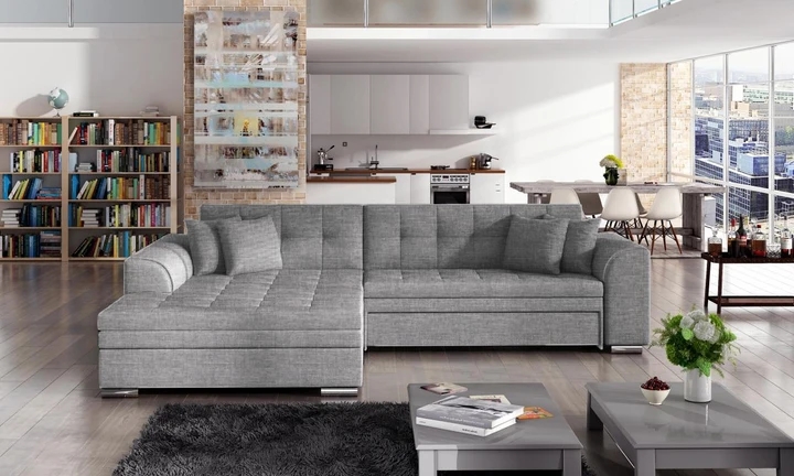 SYDNEY moderní rozkládací rohová sedačka s širokou lenoškou