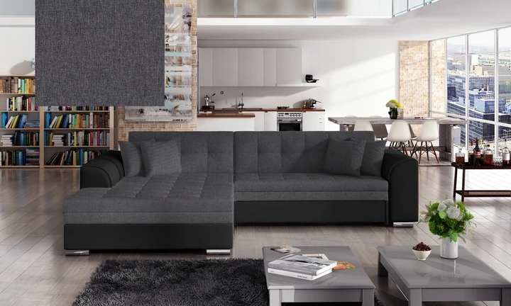 SYDNEY moderní rozkládací rohová sedačka s širokou lenoškou