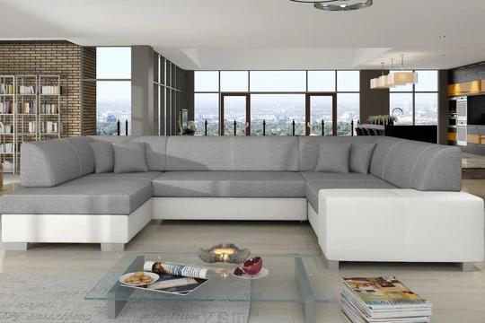 MARTIN moderní sedací souprava ve tvaru U s úložným prostorem