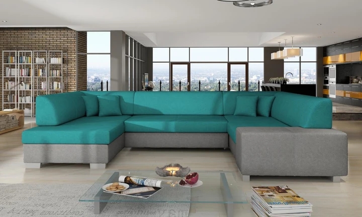 MARTIN moderní sedací souprava ve tvaru U s úložným prostorem