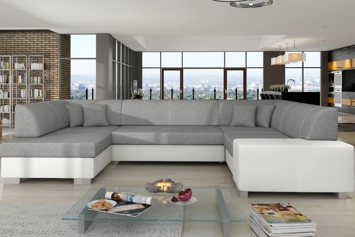 MARTIN moderní sedací souprava ve tvaru U s úložným prostorem