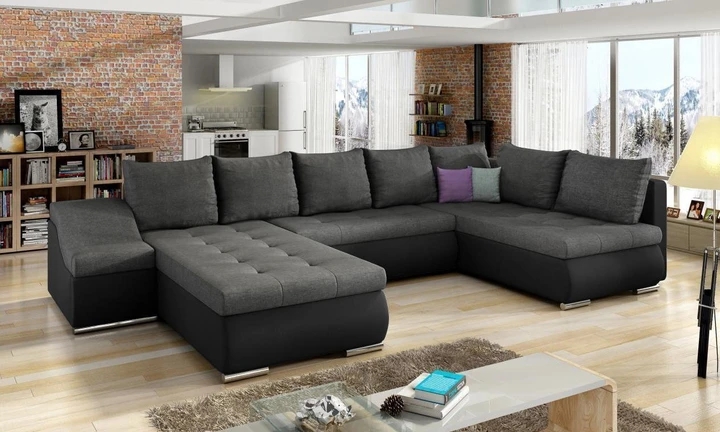 PETER rozkládací sedací souprava ve tvaru U s úložným prostorem