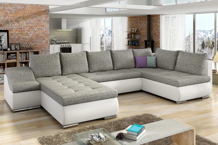 PETER rozkládací sedací souprava ve tvaru U s úložným prostorem