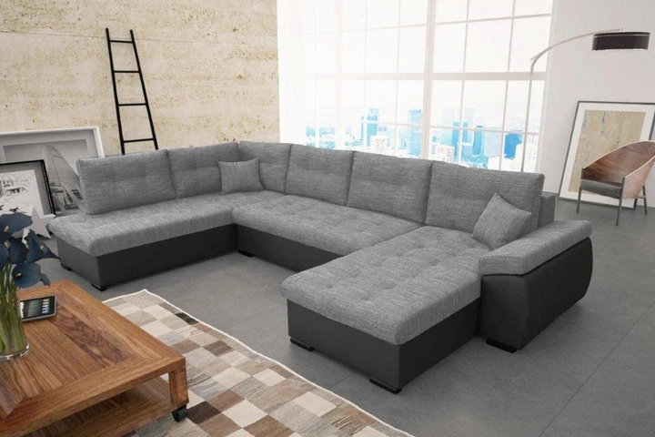 NAOMI velká rozkládací sedací souprava do U s úložným prostorem