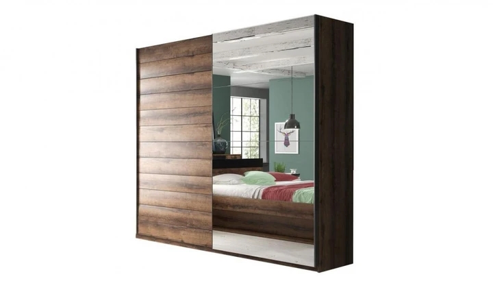 ZUZANA 2 SKŘÍŇ 221CM, dekor dub monastery/černý mat