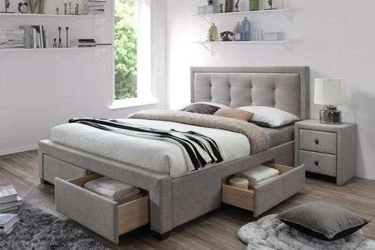 EVORA čalouněná postel 160x200 s roštem a úložným prostorem