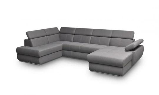 FABIOLA U moderní rozkládací sedací souprava do U s regulovatelnými opěrkami hlavy a loktů