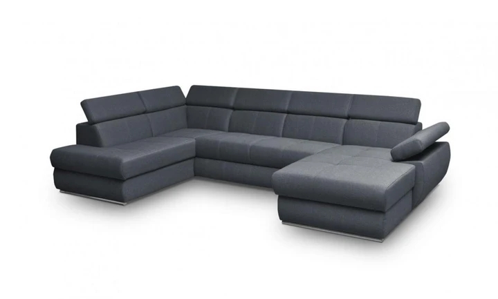 FABIOLA U moderní rozkládací sedací souprava do U s regulovatelnými opěrkami hlavy a loktů