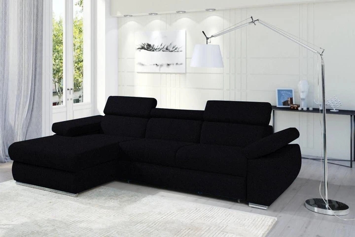 FABIOLA rozkládací rohová sedačka s nastavitelnými opěrkami hlavy a loktů