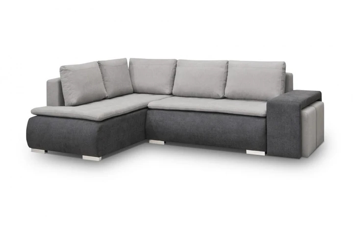 TORINO 2 rozkládací rohová sedačka s úložným prostorem a taburety v ceně