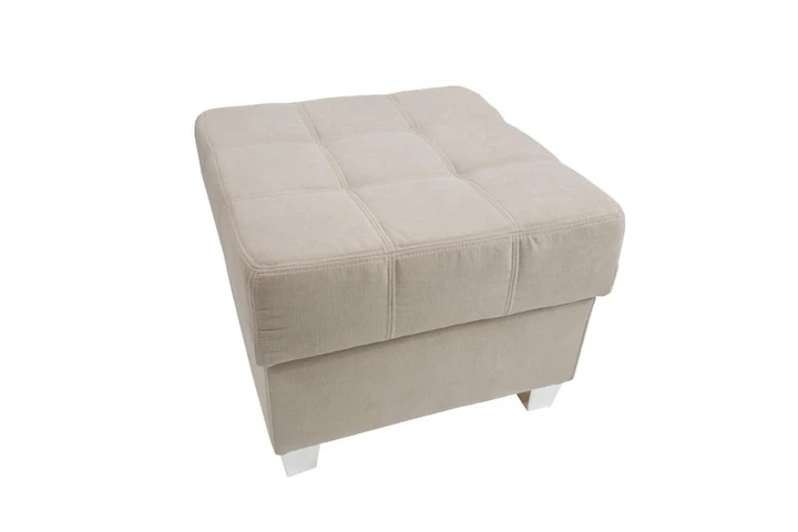 ELIZABET moderní taburet s prošíváním, pravá kůže