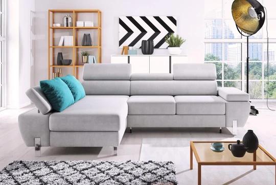 CALIN rozkládací rohová sedačka s nastavitelnými opěrkami hlavy a loktů