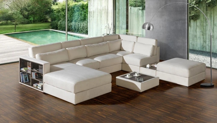 RHINO U (2) moderní sedačka s knihovnou a stolkem, BR/T+OT+1+1,5+E+1+S/OT+P