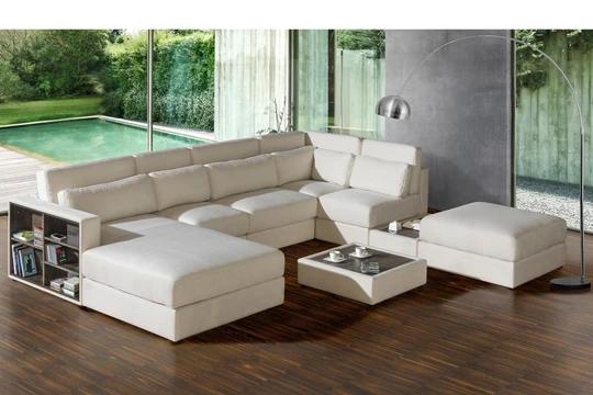 RHINO U (2) moderní sedačka s knihovnou a stolkem, BR/T+OT+1+1,5+E+1+S/OT+P