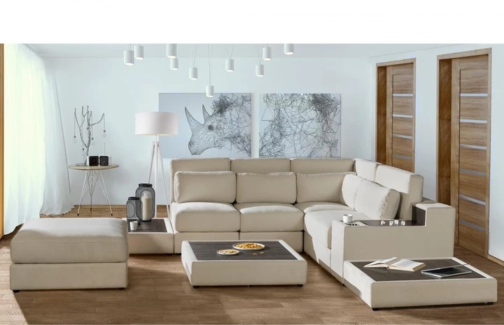 RHINO L moderní sedačka s knihovnou, možnost sestavení na míru