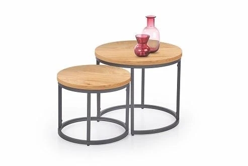 OREO kulatý konferenční stolek v industriálním stylu