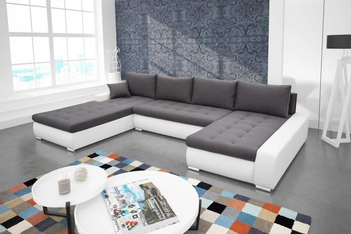 BARCELONA U velká rozkládací sedací souprava ve tvaru U s úložným prostorem