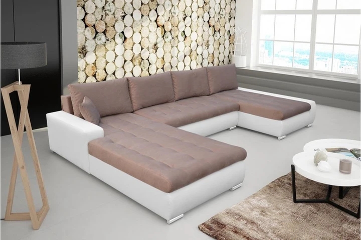 BARCELONA U velká rozkládací sedací souprava ve tvaru U s úložným prostorem