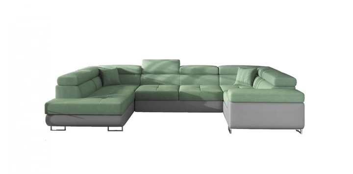 ROOSEVELT U moderní rozkládací sedačka ve tvaru U s polohovacími opěrkami