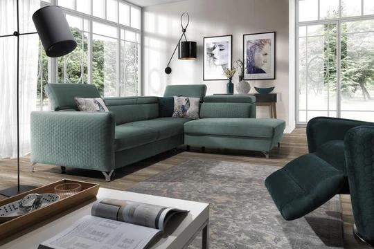 MAROZZO elegantní rozkládací rohová sedačka s polohovacími opěrkami