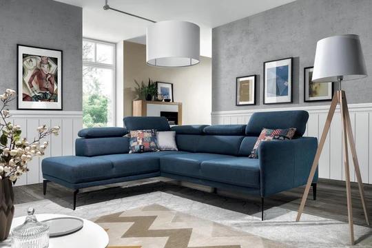 SIDOLO II elegantní rohová sedací souprava s polohovatelnými záhlavníky