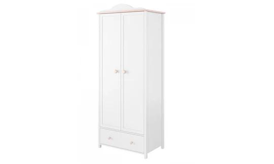 LUNA LN-01 bílo-růžová šatní skříň do dětského pokoje