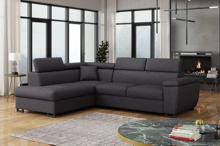 LIMBO rozkládací rohová sedačka s nastavitelnými opěrkami hlavy