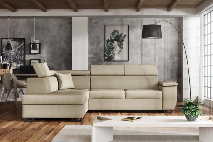 LIMBO rozkládací rohová sedačka s nastavitelnými opěrkami hlavy