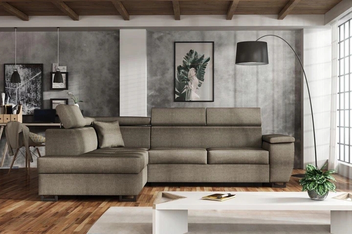 LIMBO rozkládací rohová sedačka s nastavitelnými opěrkami hlavy