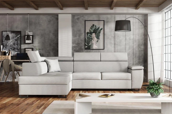 LIMBO rozkládací rohová sedačka s nastavitelnými opěrkami hlavy