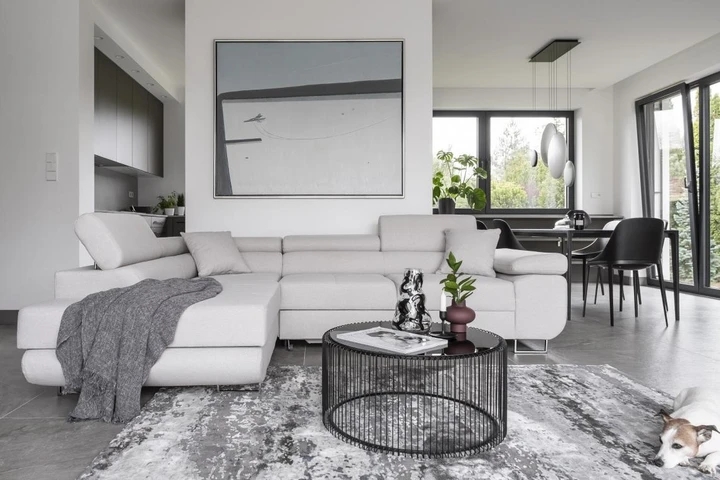 ASTER moderní rozkládací rohová sedačka s polohovacími opěrkami