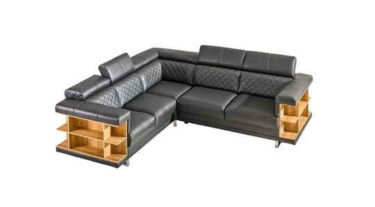 NOX sedací souprava s polohovacími opěrkami a dřevěnými policemi