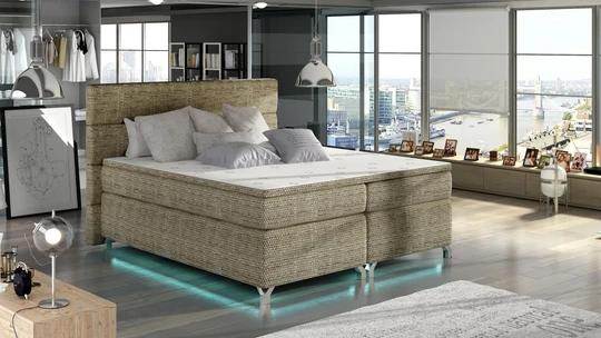 CAVALLI 160x200 cm kontinentální postel boxspring s led osvětlením