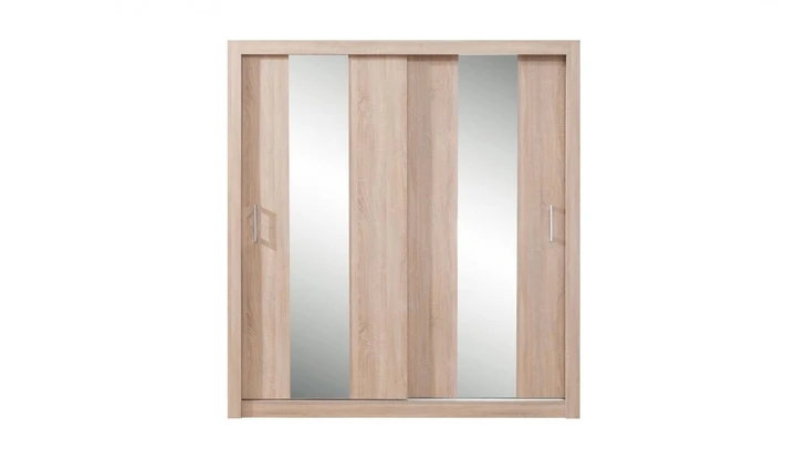 DUNCAN 2 šatní skříň se zrcadlem a posuvnými dveřmi | 2 dekory