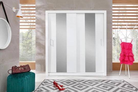 DUNCAN 2 šatní skříň se zrcadlem a posuvnými dveřmi | 2 dekory