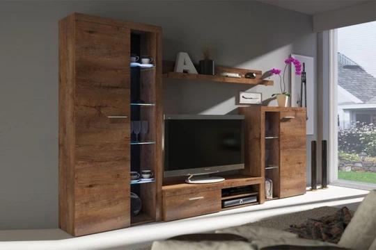 RUMBA III obývací stěna, dub lefkas