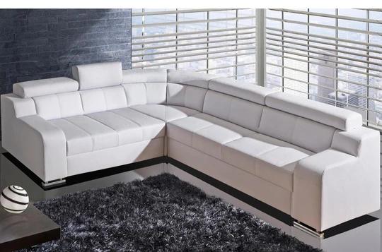 OCTAVIE rozkládací rohová sedací souprava s polohovacími opěrkami v pravé kůži