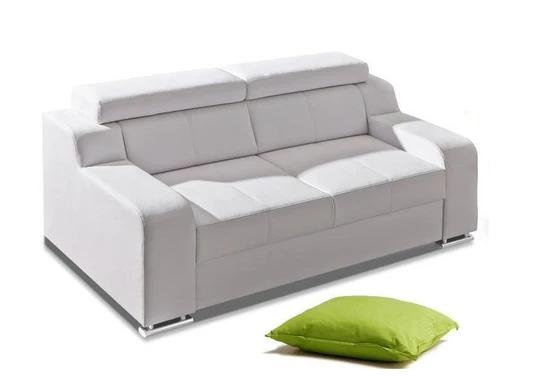 OCTAVIE 3 pohovka s regulovatelnými záhlavníky v pravé kůži, bez rozkladu