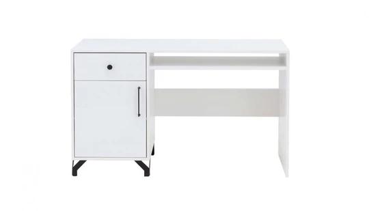 SNOW SN9 bílý psací stůl se skříňkou a zásuvkou