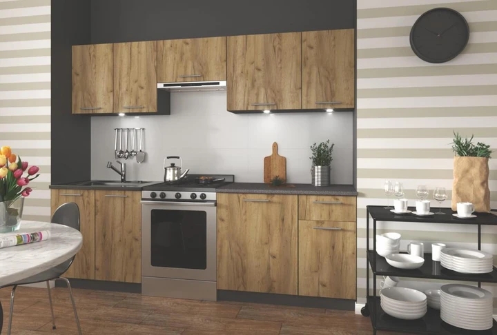 DARIA malá kuchyňská linka v dekoru antracit/dub wotan