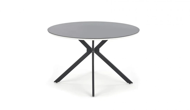 AVELAR kulatý jídelní stůl v moderním stylu, černobílý