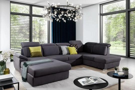 VALERY moderní rozkládací sedací souprava ve tvaru U