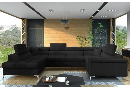 VENTO U moderní rozkládací sedačka ve tvaru U s polohovacími opěrkami