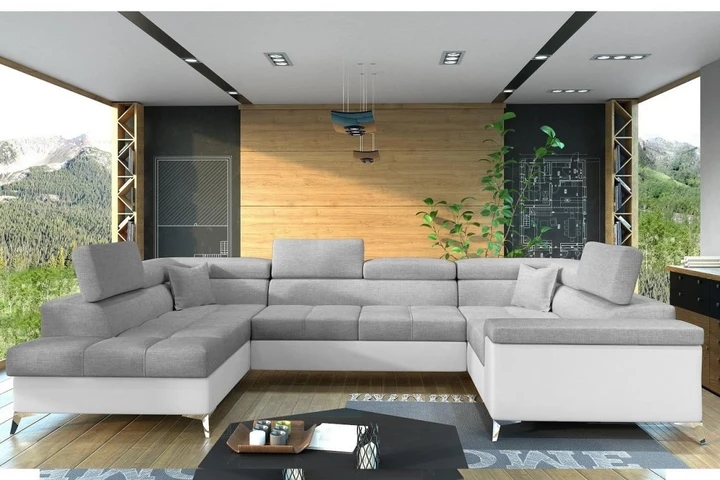 VENTO U moderní rozkládací sedačka ve tvaru U s polohovacími opěrkami