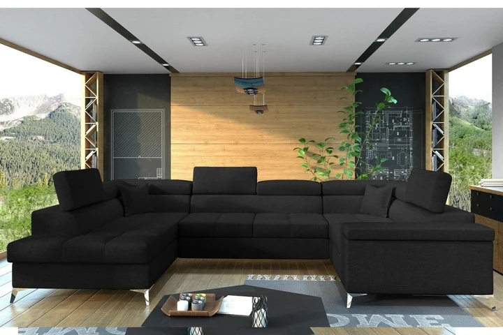 VENTO U moderní rozkládací sedačka ve tvaru U s polohovacími opěrkami