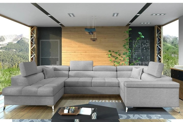 VENTO U moderní rozkládací sedačka ve tvaru U s polohovacími opěrkami