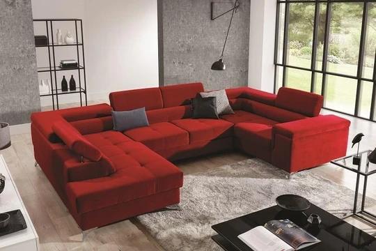 VENTO U moderní rozkládací sedačka ve tvaru U s polohovacími opěrkami