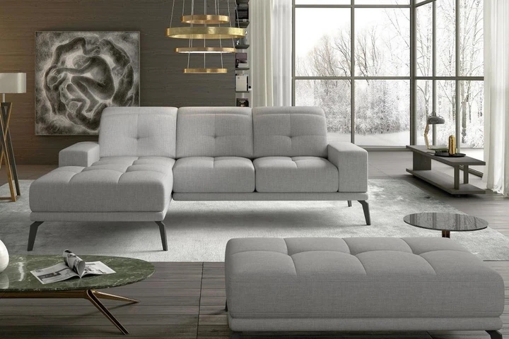 BELMONT minimalistická rohová sedací souprava s nastavitelnou hloubkou sezení