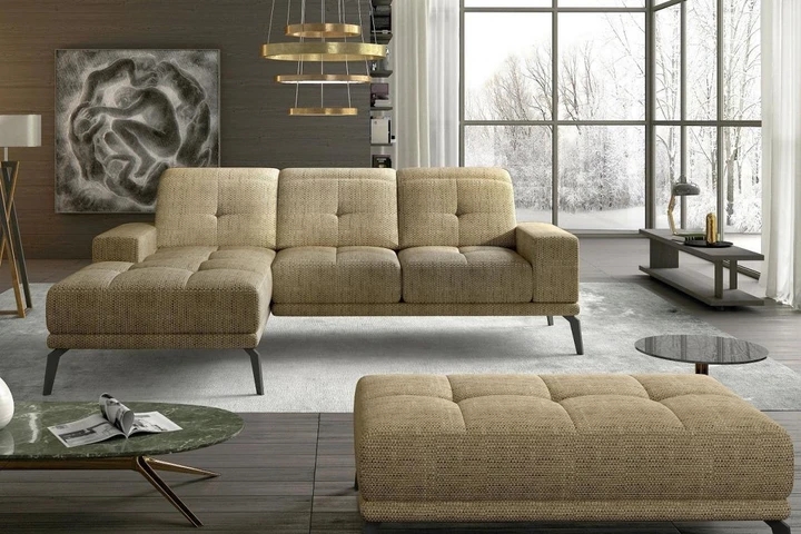 BELMONT minimalistická rohová sedací souprava s nastavitelnou hloubkou sezení